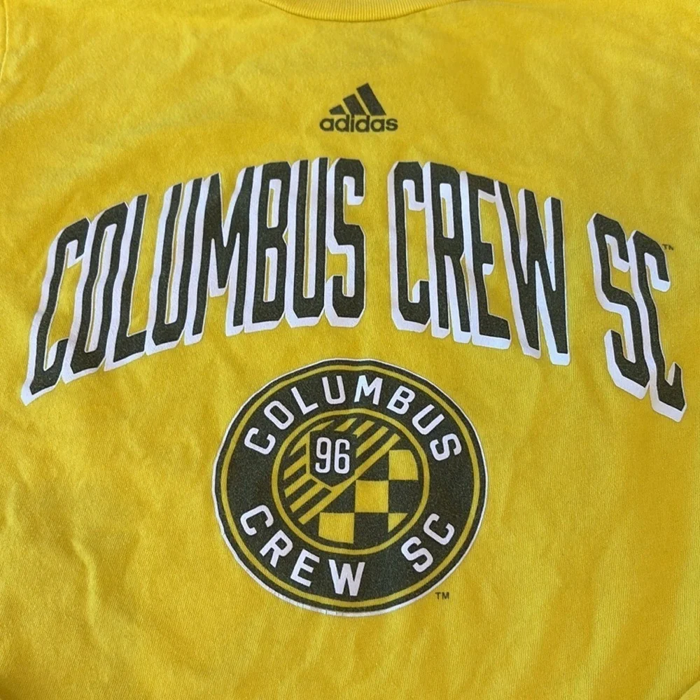 Adidas Kids Yellow Columbus Crew SC Long Sleeve Tee, Medium 10/12